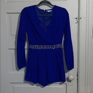 Blue sheer romper